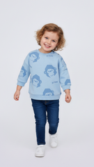 PRENATAL Girls Printed Ice Blue Sweatshirt