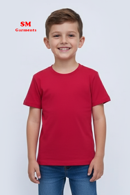 ITS Boys Red Plain T-Shirt
