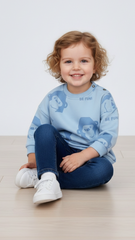 PRENATAL Girls Printed Ice Blue Sweatshirt