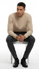 PB STWD Mens Beige Textured Sweatshirt