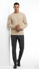 PB STWD Mens Beige Textured Sweatshirt