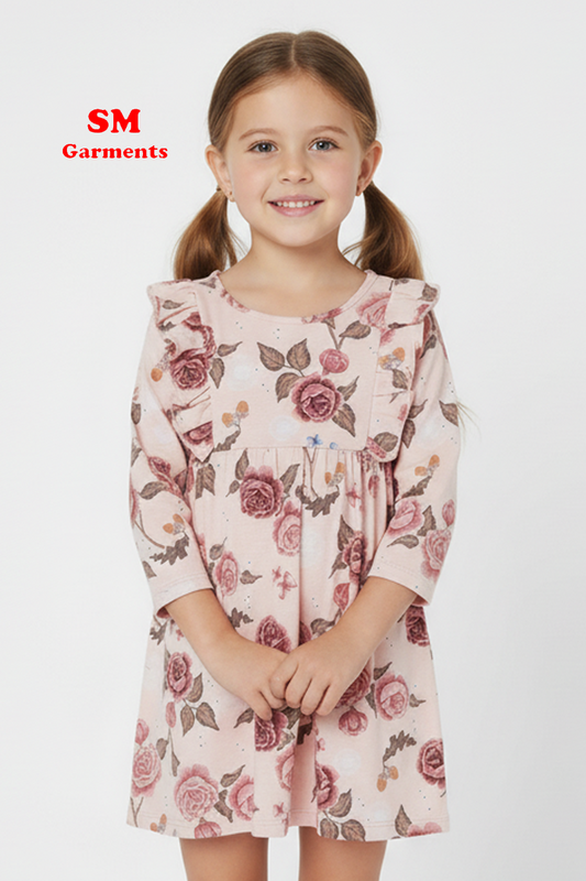 Patterned Flounced Dress