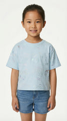 M&S Girls' Metallic Teddy Bear "Why Not?" T-Shirt