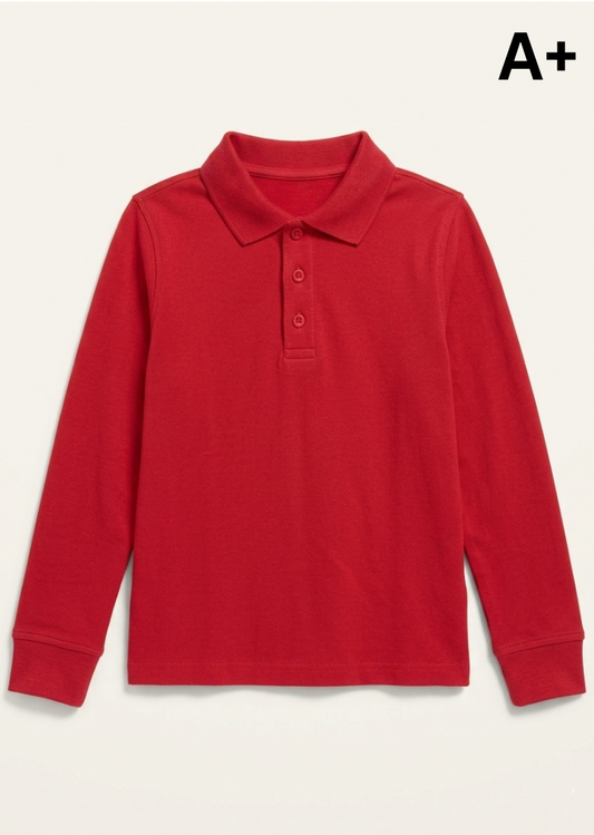 YOUTH A+ GIRLS BRIGHT RED POLO