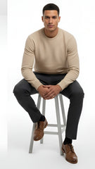 PB STWD Mens Beige Textured Sweatshirt