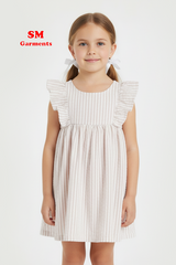 Girls Flounce Trimmed Cotton Dress