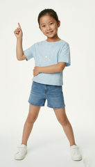 M&S Girls' Metallic Teddy Bear "Why Not?" T-Shirt