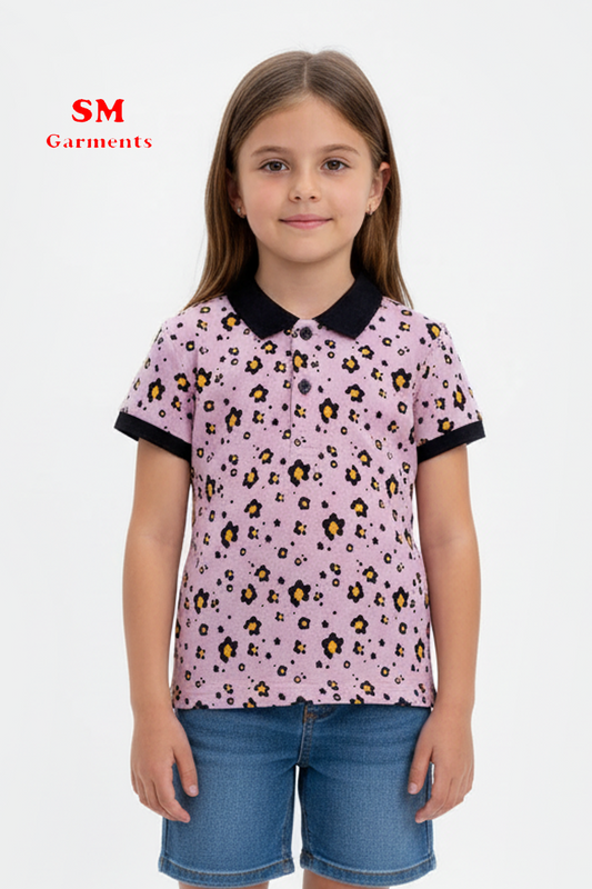TOP TOP GIRLS PRINTED POLO