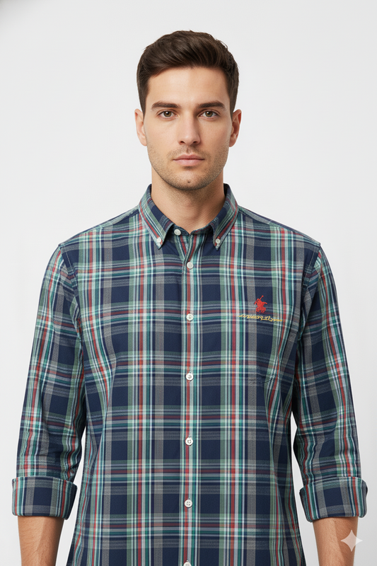 Beverly Hills Polo Club MENS CHECKERED SHIRT