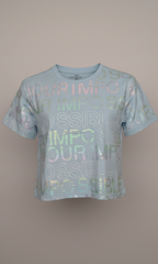 M&S Girls Impossible is Possible Metallic Print T Shirt