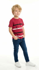 BOYS Printed Striped T-shirt
