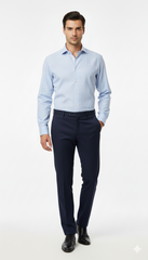 CAMICISSIMA MENS BLUE STRIPED POPLIN SHIRT