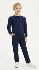GIRLS Basic Navy Blue Sweatshirt