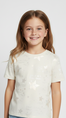 M&S Girls Happy Everyday Holographic Star Print T Shirt
