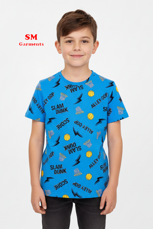 BOY'S PRINTED HALF SLEEVES T-SHIRT