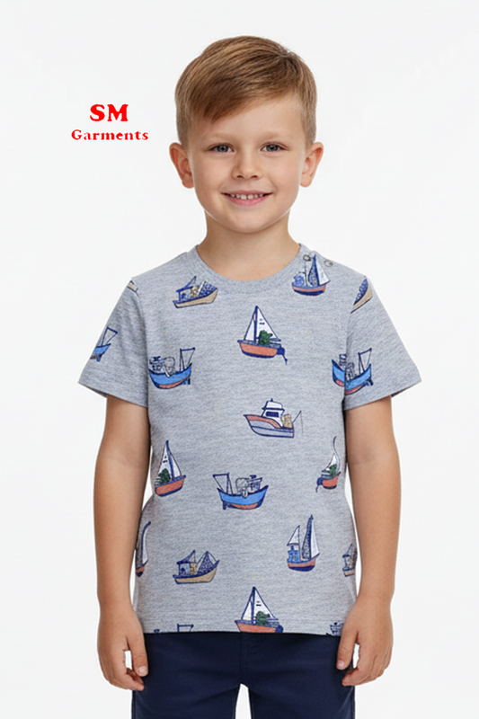 H&M BOYS YATCH PRINTED T SHIRT