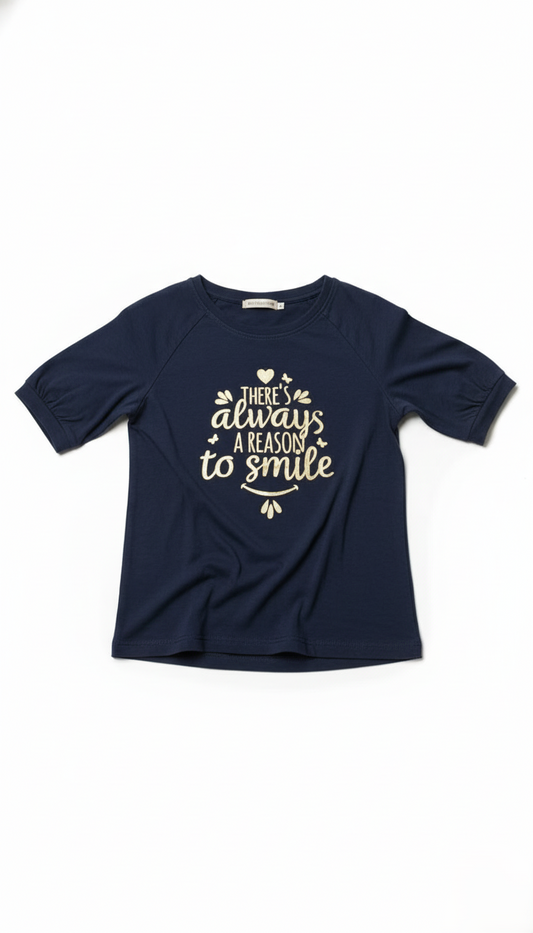 NAME IT Girls 3 Quarter Sleeves Printed T Shirt