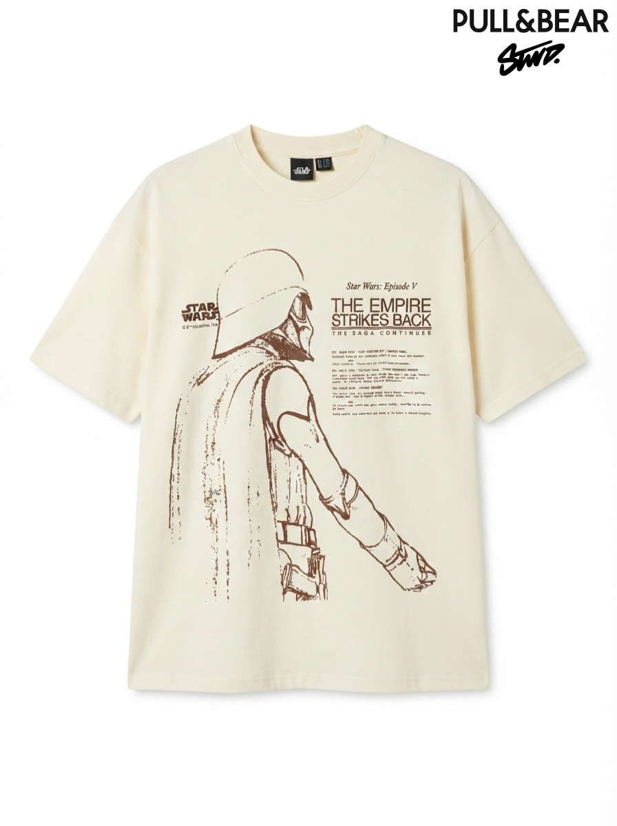 Pull & Bear Star Wars Darth Vader Drop Shoulder Over Sized T-shirt