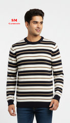 CASUAL FIRDAY Striped Wool Pullover