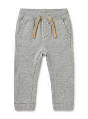 Boys BRANDED ' Heather Grey Fleece Jogger Sweatpants with Tan Drawstring| SM GARMENTS