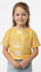 M&S Girls Metallic Print T Shirt