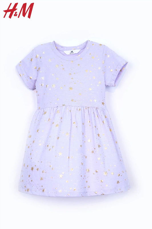 H&M GIRLS FOIL PRINTED DRESS
