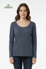 THE BASICS WOMENS STRIPED FULL SLEEVE T SHIRT