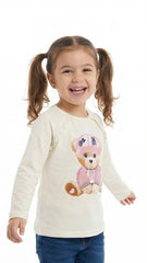 PRENATAL Girls Teddy Bear Printed Long Sleeved T Shirt