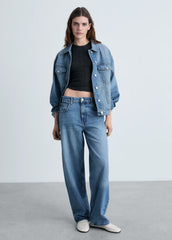 Mid-rise balloon jeans