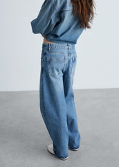 Mid-rise balloon jeans