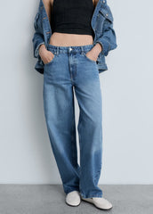 Mid-rise balloon jeans