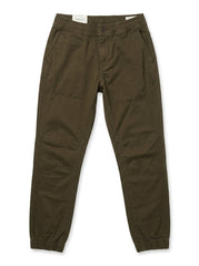 GIRLS BRANDED' Dark Olive Green Pull-On Chino Jogger Pants| SM GARMENTS