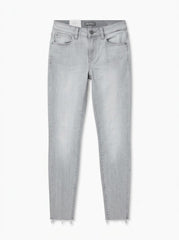 DL Girls Light Grey Wash Skinny Stretch Denim Jeans with Raw Hem| SM GARMENTS