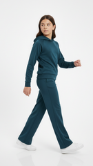 REEBOK GIRLS Logo Hoodie and Flared Trouser Suit