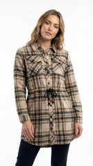 PERSIVAL Womens Knee Length Shirt With Drawstring (Winter Shirt)