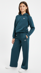 REEBOK GIRLS Logo Hoodie and Flared Trouser Suit