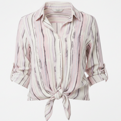 ESMARA Women Striped Casual Shirt With Tie Up Detail