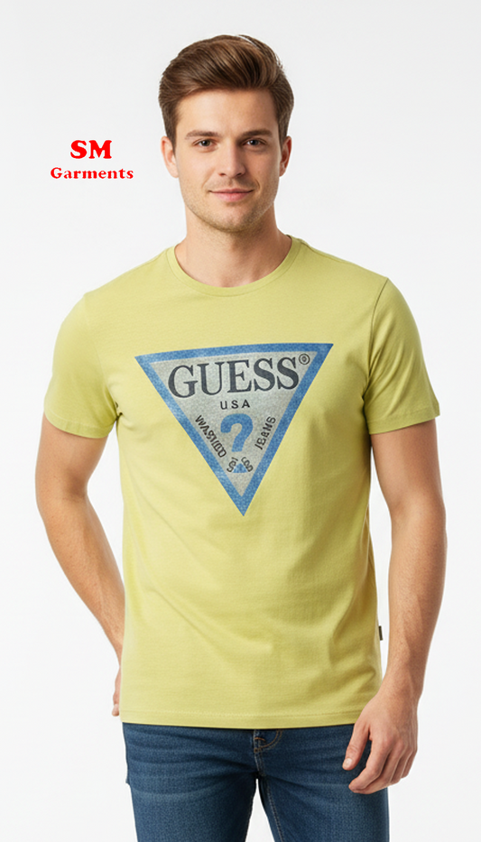 GUESS MENS LOGO PRINTED T-SHIRT