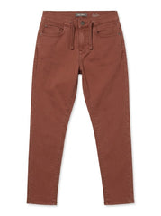 Boy Terracotta Brown Drawstring Slim Fit Stretch Pants| SM GARMENTS