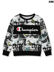 Aloha Boys Action Comic Photo-Montage Printed Fleece Crewneck Sweatshirt | SM GARMENTS