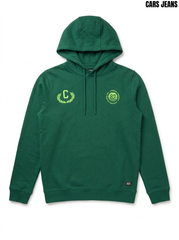Boys Branded Forest Green Fleece Pullover Hoodie with Athletic Crest Graphics | SM GARMENTS