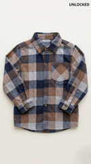 UNLOCKED Boys Checkered Shirt With Pocket