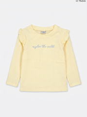 Girls Yellow Ruffle Long Sleeve