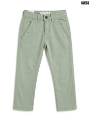 Guess Boys Sage Light Green Slim Fit Stretch Cotton Chino Trousers| SM GARMENTS