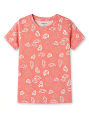 Kids Coral Leaf Print Short-Sleeve T-Shirt | Name It