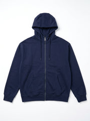 Men Essential Midnight Navy Full-Zip Hoodie