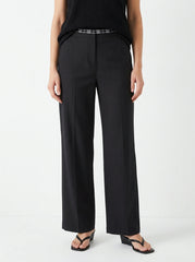 Women Black Georgette Pull-On Trousers