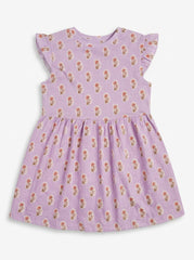 Charming Floral Print Ruffle-Sleeve Top for Girls