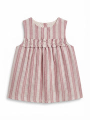 Kids' Pink Striped Ruffle Top