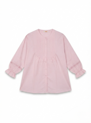 Women's Pleated Pintuck Blouse – Powder Pink